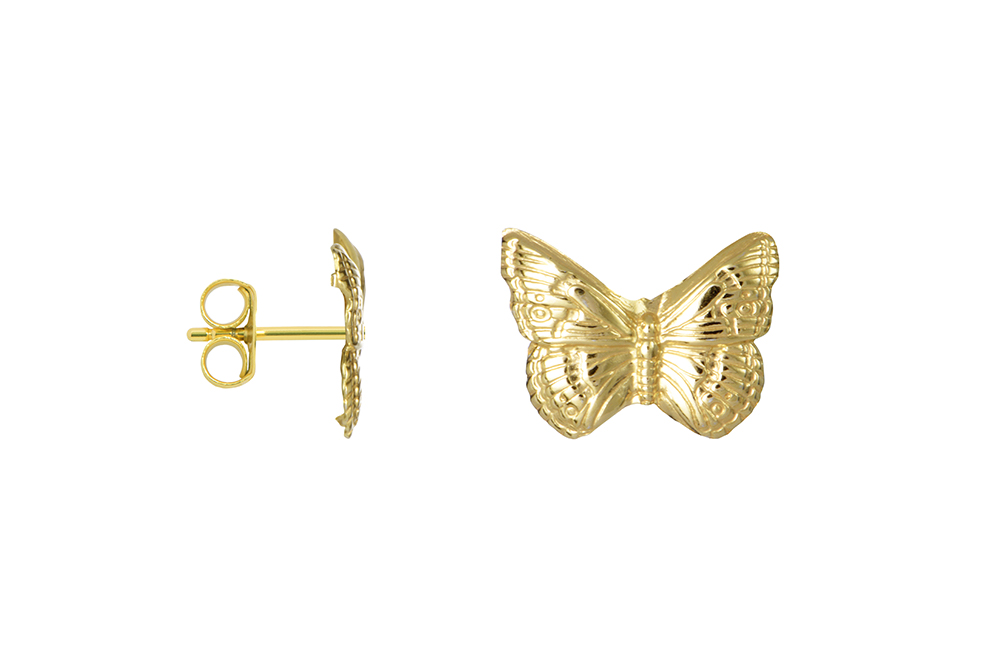 Pendiente plata 925 mariposa 9x12mm