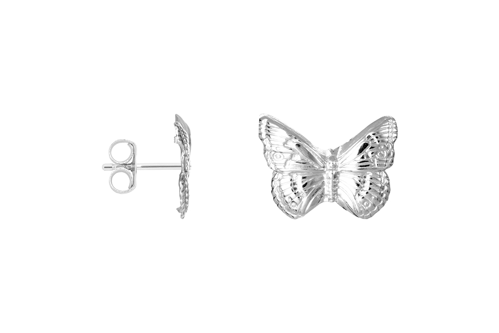 Pendiente plata 925 mariposa 9x12mm