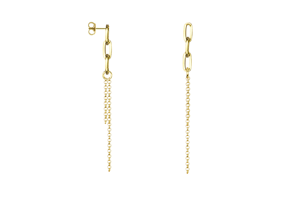 Pendiente plata 925 eslabones con cadena rolo