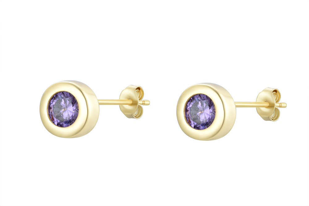 Sterling silver zirconia 8mm earring