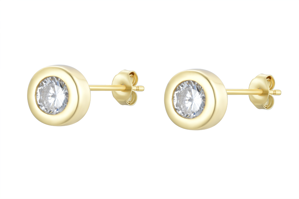 Sterling silver zirconia 8mm earring