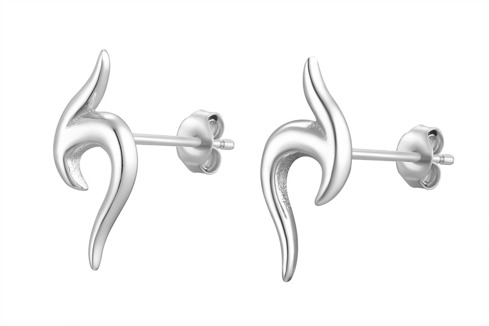 Sterling silver wave 4x10mm earring