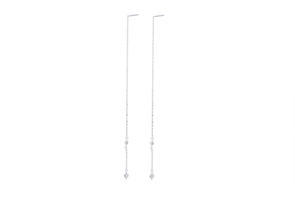 Pendiente plata 925 rosa de los vientos 6x3mm