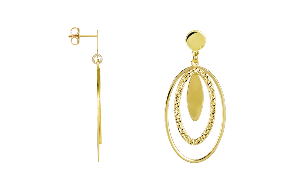 Sterling silver oval earring