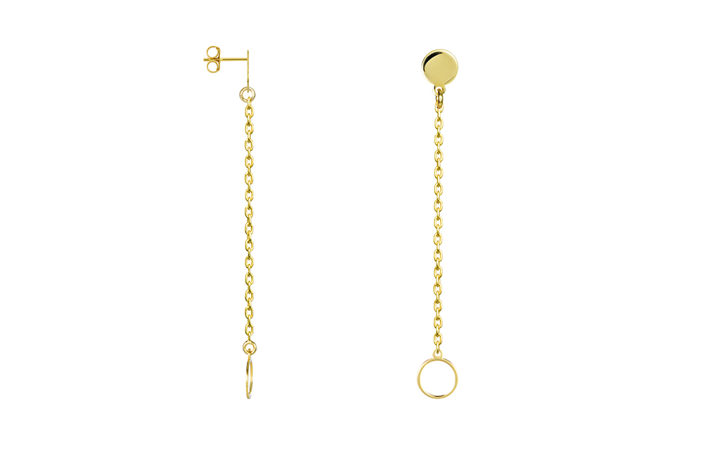 Sterling silver circle & chain earring