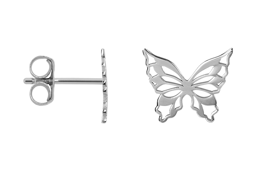 Pendiente plata 925 mariposa 7x7mm