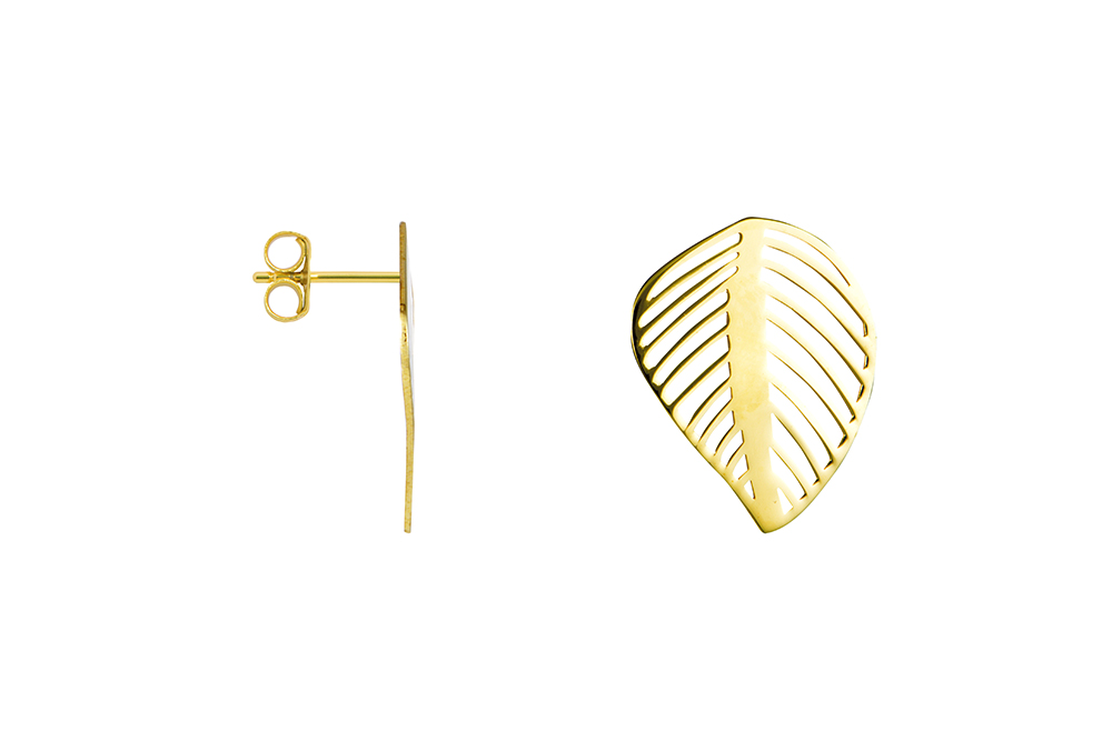 Sterling silver leaf earring