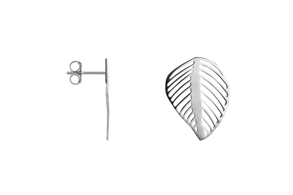 Sterling silver leaf earring