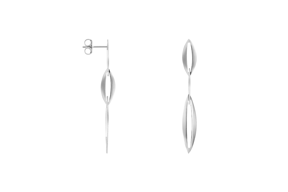 Sterling silver oval link earring