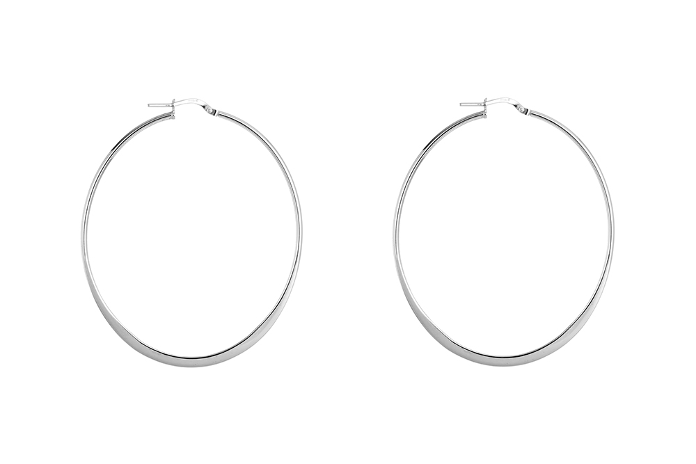 Pendiente plata 925 aro ovalado 60x50mm plano