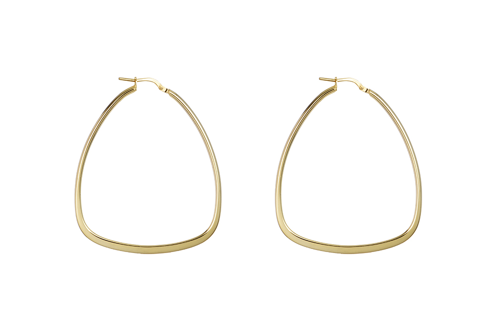 Pendiente plata 925 aro plano triangular 53x46mm