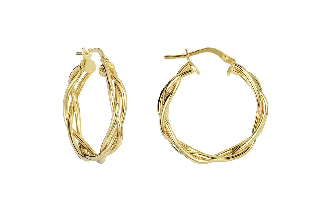 Pendiente plata 925 aro trenzado