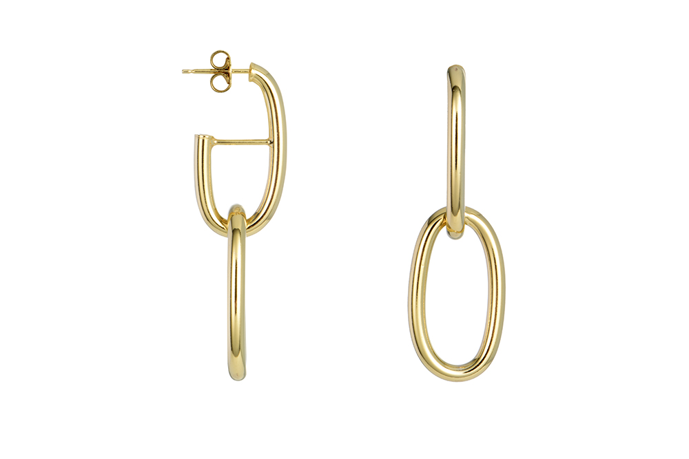 Pendiente plata 925 ovalos enlazados 29x16mm