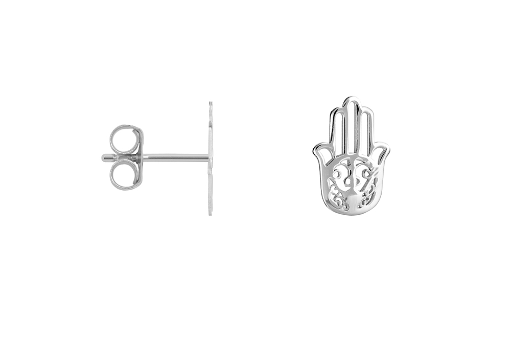 Sterling silver hand of fatima earring