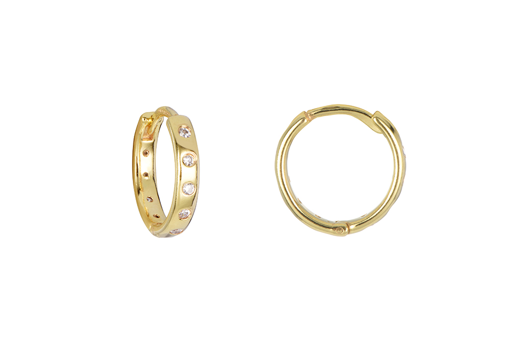[16029EE150ZBLDO] Pendiente plata 925 aro con zirconitas (Oro)