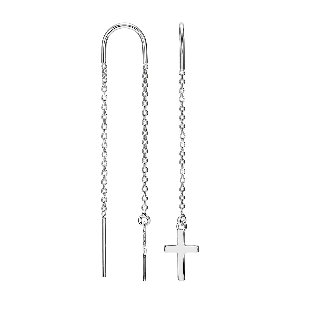 Pendiente plata 925 cruz 13x7mm