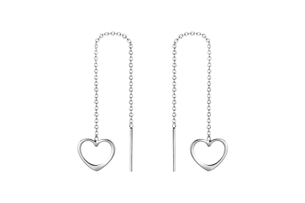 Pendiente plata 925 corazon 10x10mm