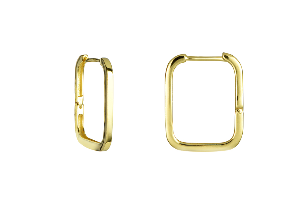 Pendiente plata 925 aro rectangular 2x2mm