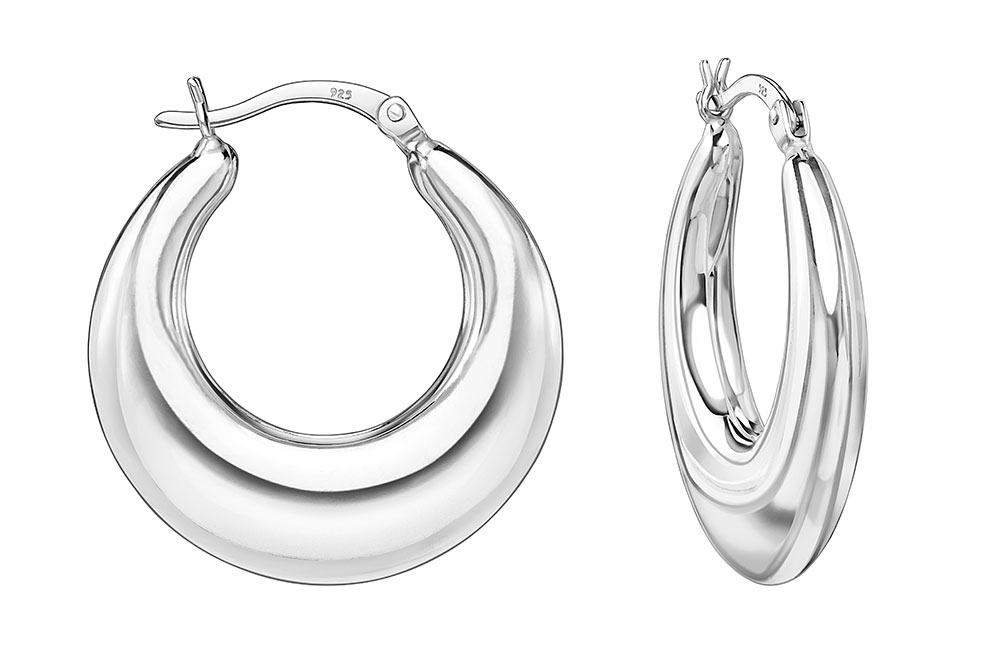 Sterling silver thai hoop earring