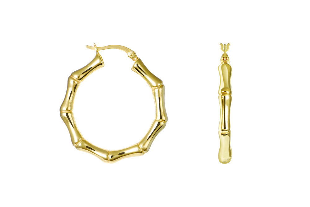 Pendiente plata 925 aro caña bambu