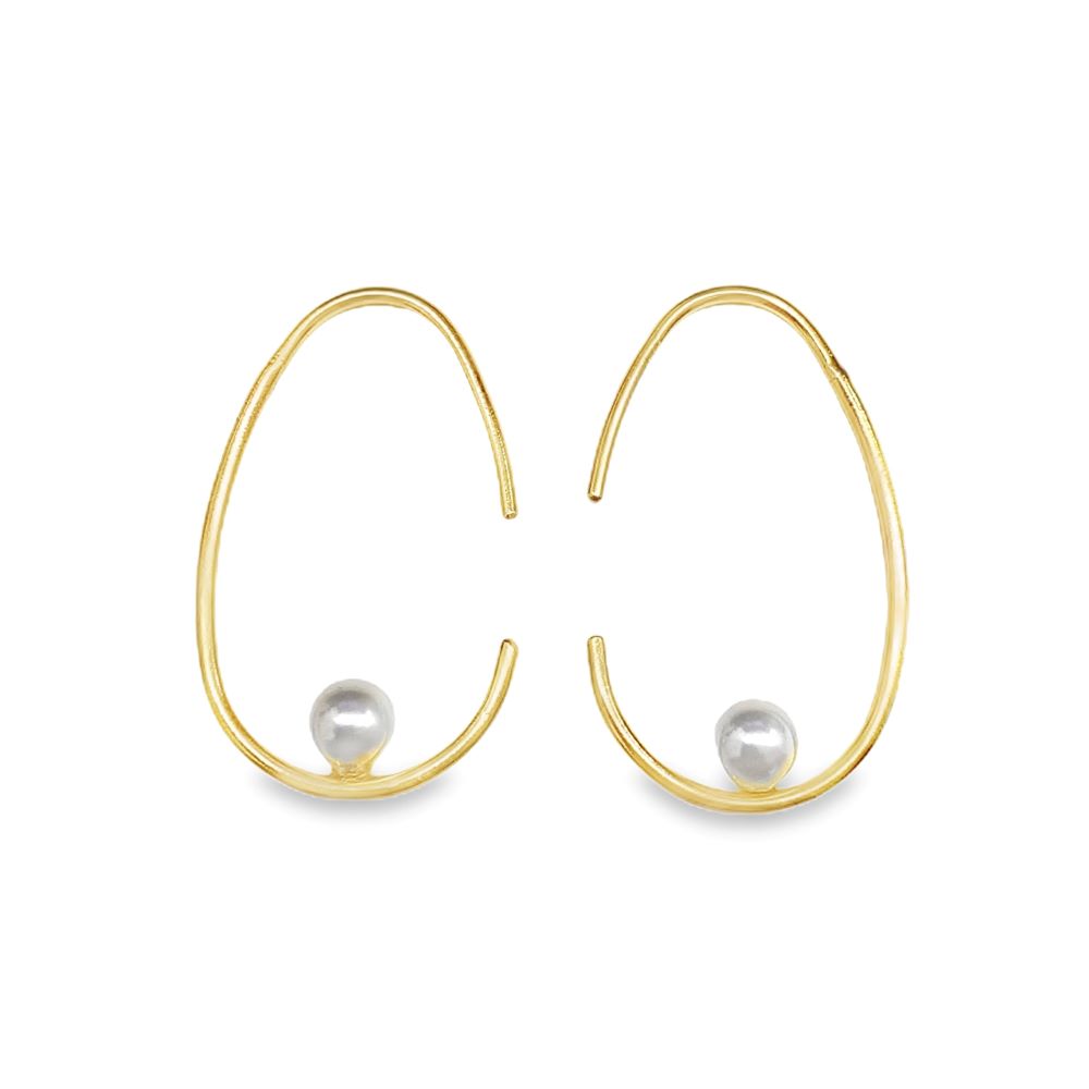 Sterling silver 4mm pearl earring