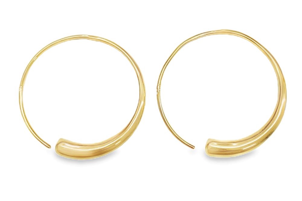 Sterling silver open hoop earring