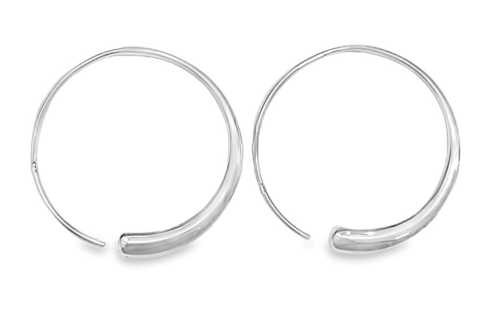 Sterling silver open hoop earring