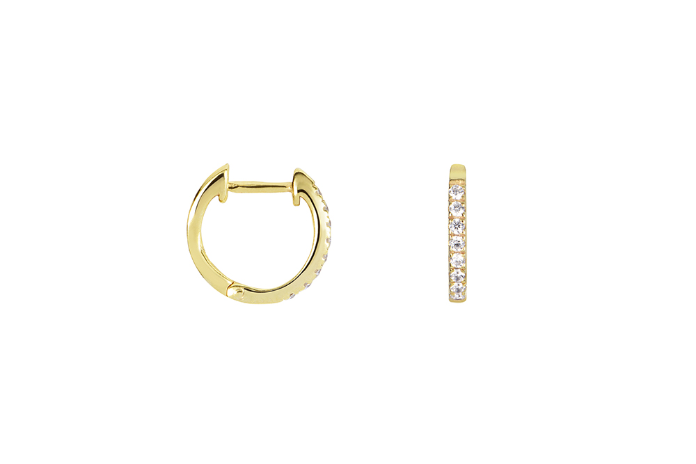 Sterling silver zirconia hoop earring