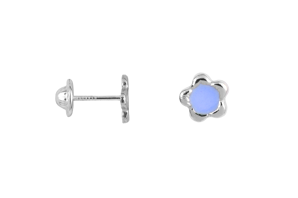 Pendiente plata 925 flor esmalte