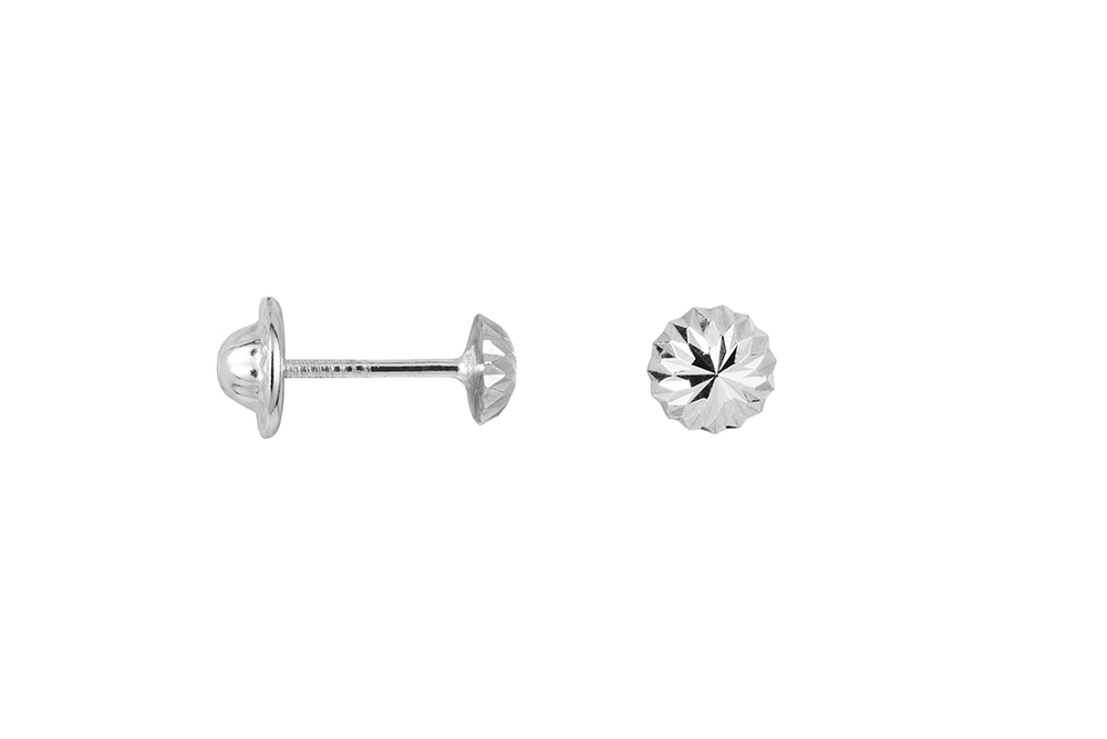 Pendiente plata 925 punta diamantada 4mm