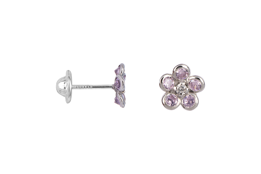 Sterling silver zirconia flower baby earring
