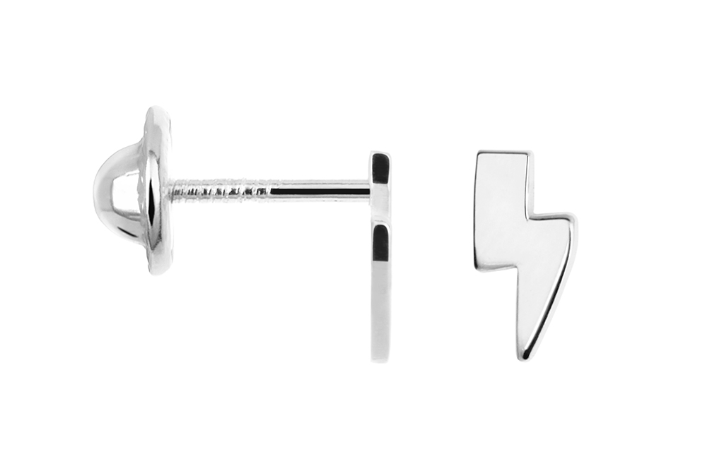 Pendiente plata 925 mini rayo 7x3mm