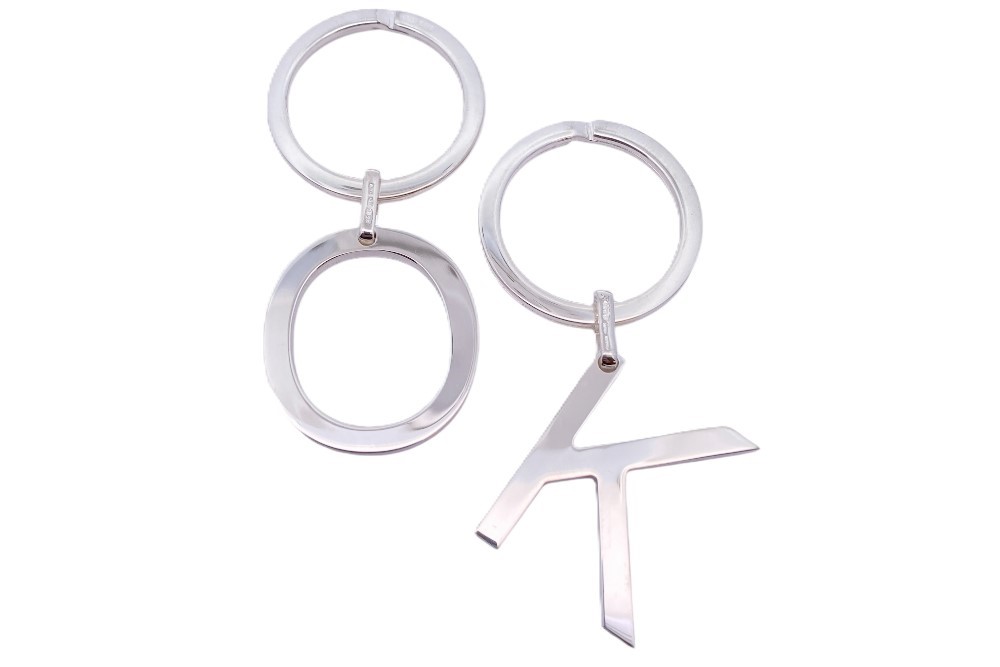 Sterling silver letters keychain