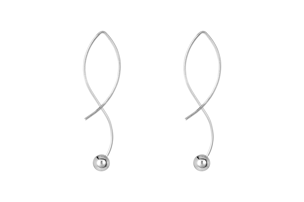 Sterling silver 6mm bead earring
