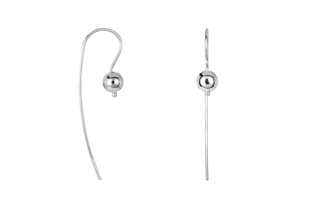 Sterling silver 6mm beads earring