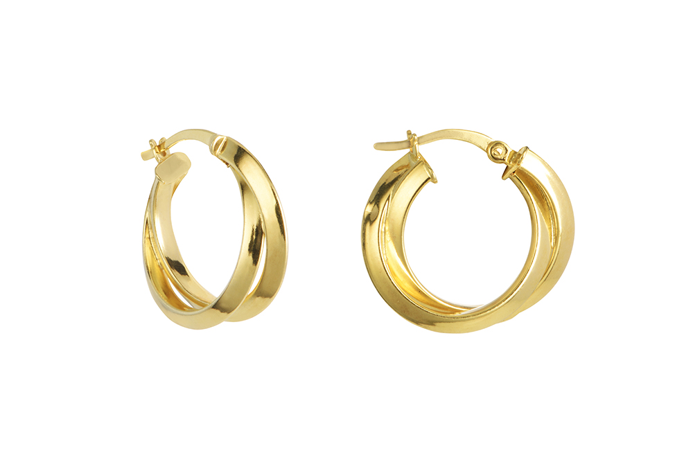 Pendiente plata 925 dos aros entrelazados