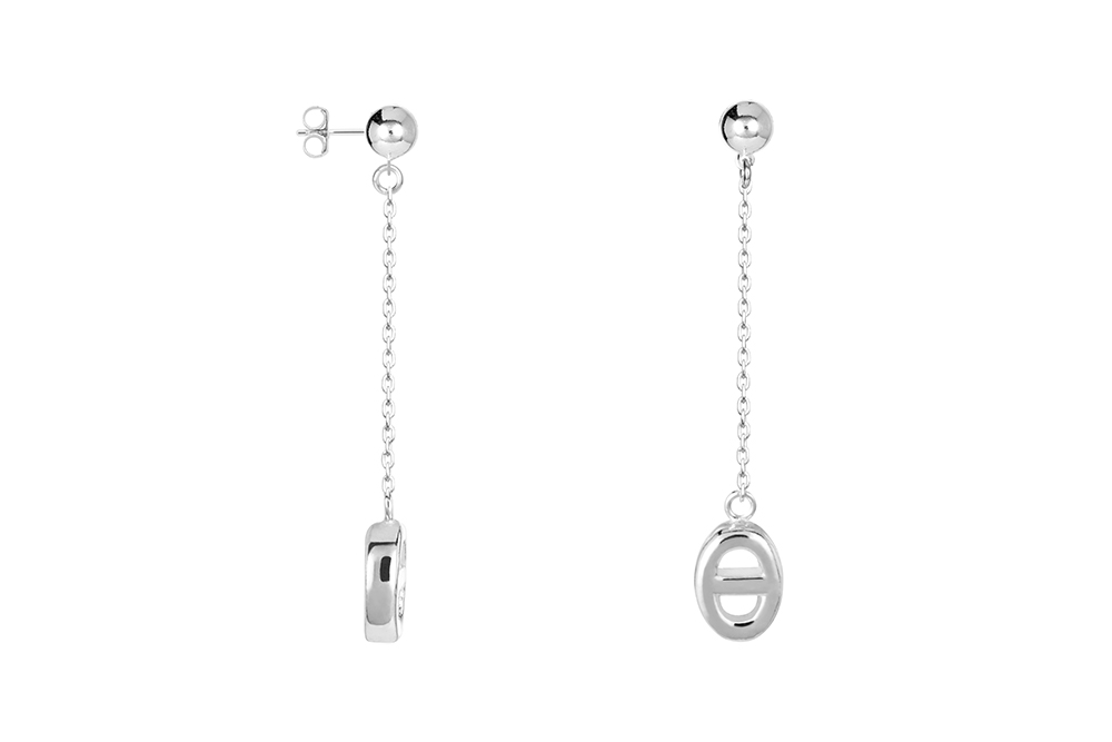 Sterling silver hawser earring