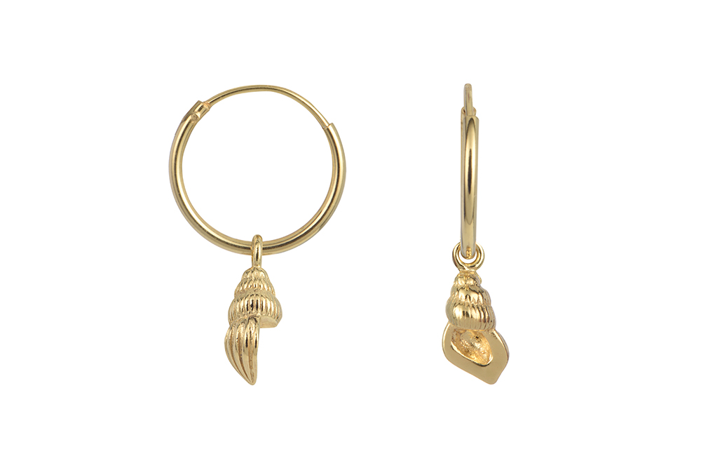 Pendiente plata 925 caracola 9x4mm