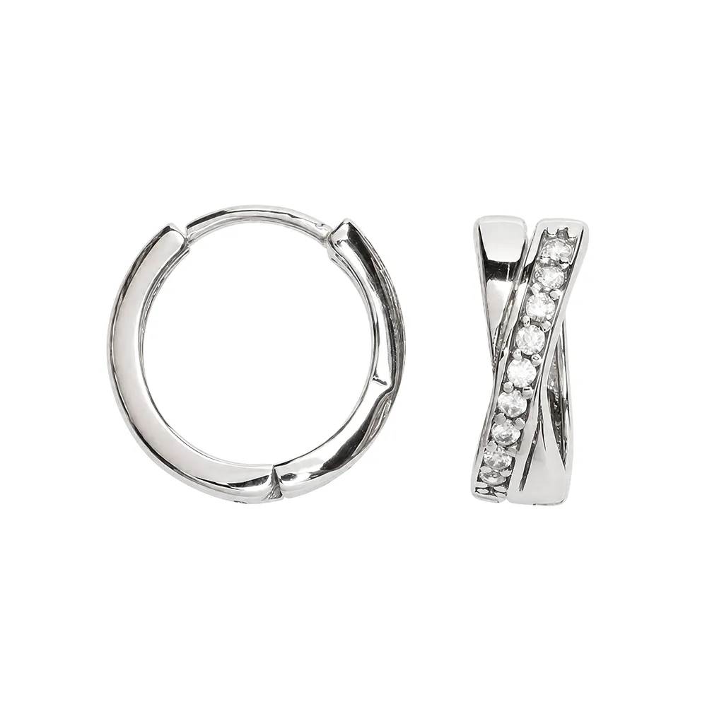 Sterling silver zirconia hoop earring