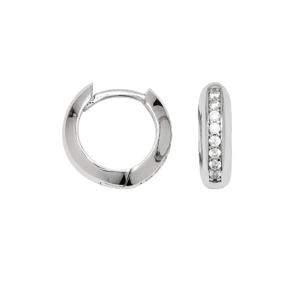 Pendiente plata 925 aro zirconita