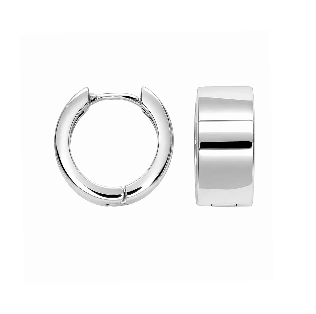 [16420EE120RD] Sterling silver 7mm x 12mm / 14mm hoop earring (12MM, Polished)