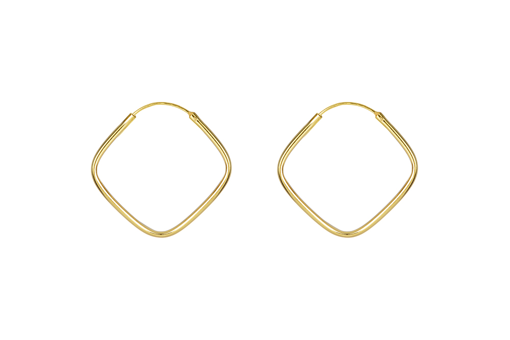 Pendiente plata 925 aro cuadrado 1.5mm