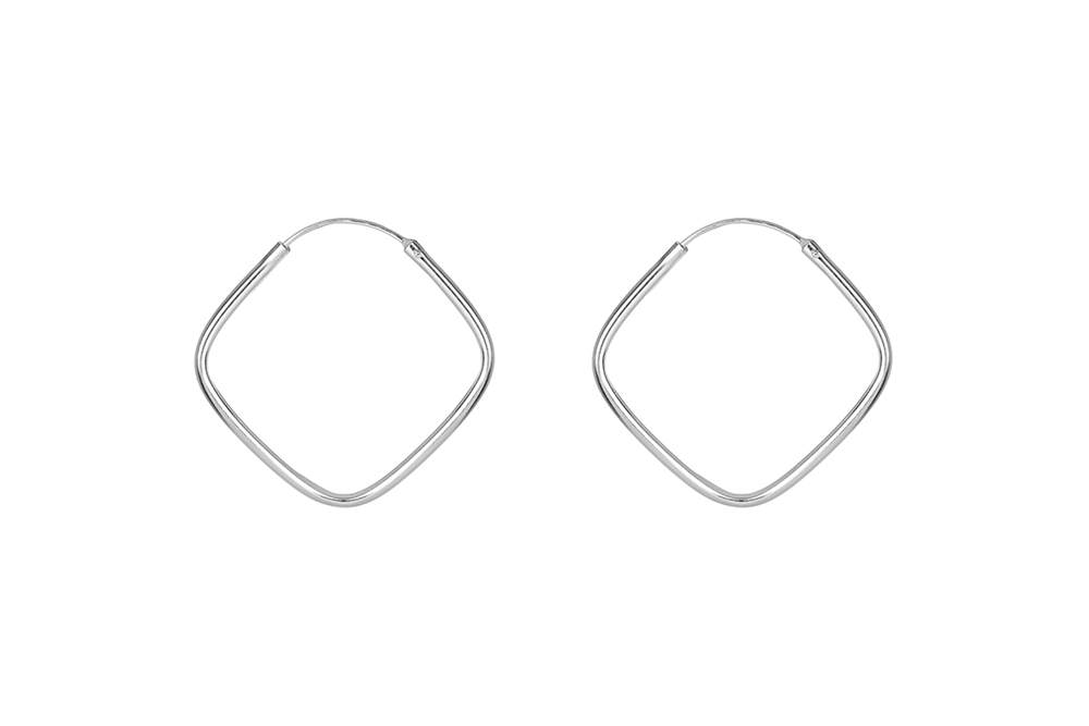 Pendiente plata 925 aro cuadrado 1.5mm