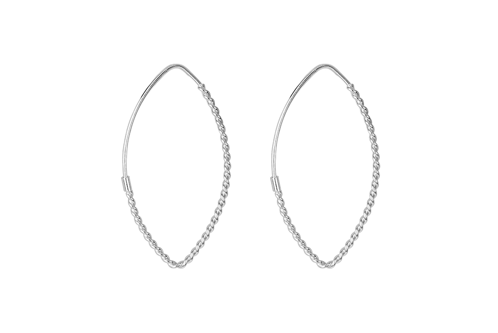 Sterling silver wire 1.3mm braided hoop earring