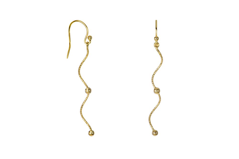 Pendiente plata 925 torsión con bolitas 3mm