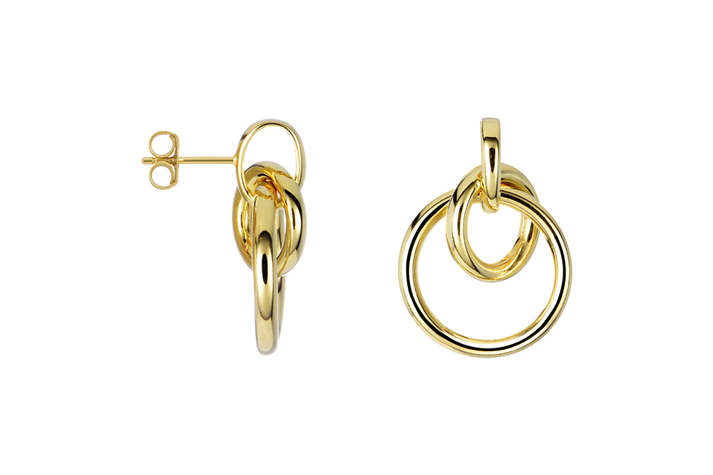 Sterling silver interlocked rings earring