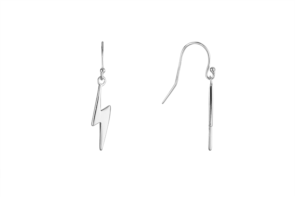 Pendiente plata 925 rayo 21x5mm