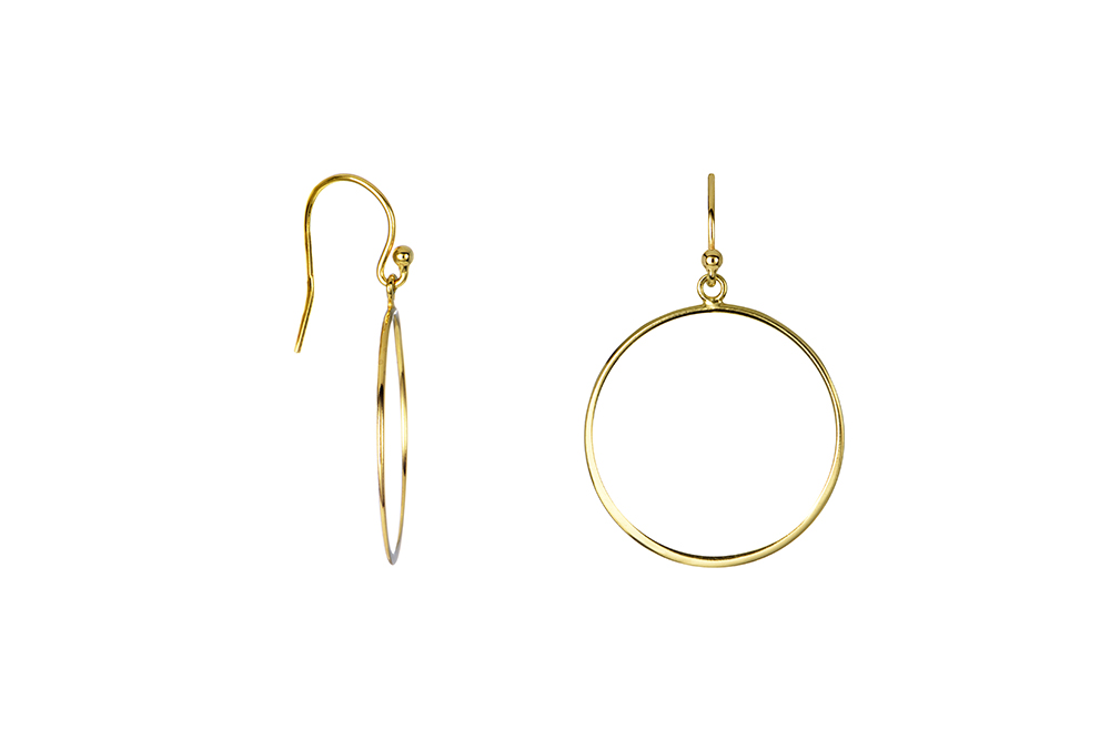 Sterling silver 25mm flat ring earring