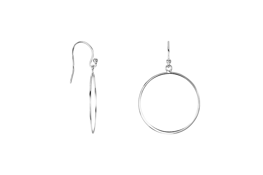 Pendiente plata 925 aro plano 25mm