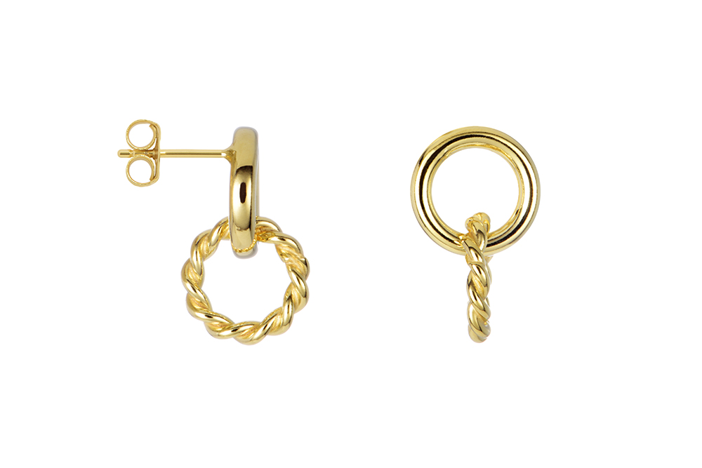 Sterling silver two rings earring